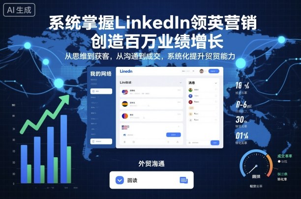 系统掌握LinkedIn领英营销，创造百万业绩增长，从思维到获客，从沟通到成交，系统化提升外贸能力-Ai创业网