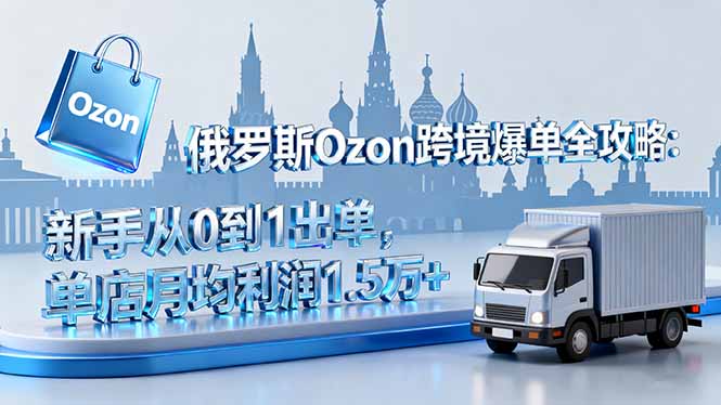 俄罗斯Ozon跨境爆单全攻略：新手从0到1出单，单店月均利润1.5万+-Ai创业网