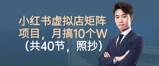 小红书虚拟店矩阵项目，照抄照做，月搞1W+(共40节)-Ai创业网