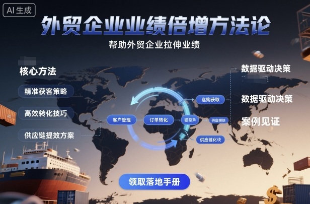 外贸企业业绩倍增方法论，帮助外贸企业拉伸业绩-Ai创业网