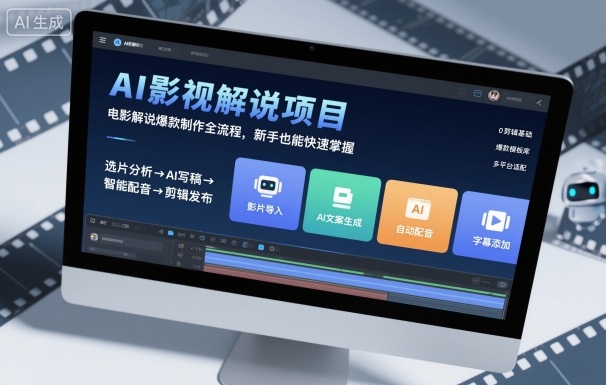 AI影视解说项目，电影解说爆款制作全流程，新手也能快速掌握-Ai创业网