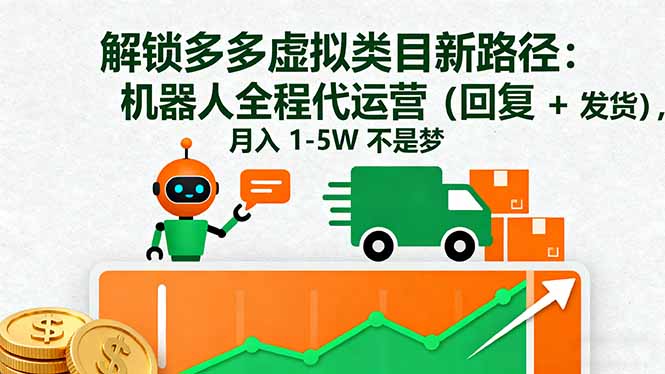 解锁多多虚拟类目新路径：机器人全程代运营(回复 + 发货-Ai创业网