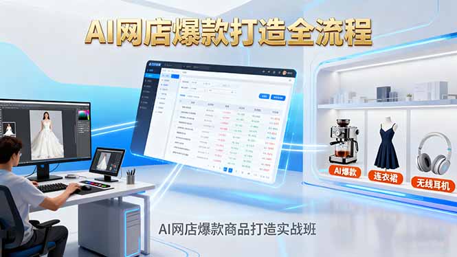AI网店爆款商品打造实战班：AI技术实现商品图智能处理，快速搭建AI网店-Ai创业网