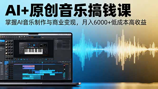 AI+原创音乐搞钱课：掌握AI音乐制作与商业变现，月入6000+低成本高收益-Ai创业网