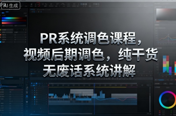 PR系统调色课程，视频后期调色，纯干货无废话系统讲解-Ai创业网
