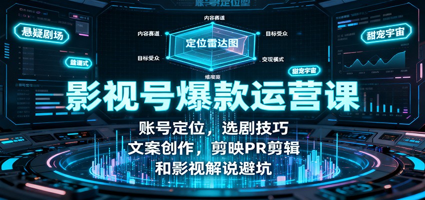 影视号爆款运营课：账号定位，选剧技巧，文案创作，剪映PR剪辑和影视解说避坑-Ai创业网