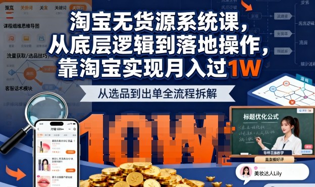 2025最新淘宝无货源系统课，从底层逻辑到落地操作，靠淘宝实现月入过1W-Ai创业网