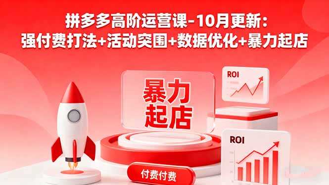 拼多多高阶运营课-10月更新：强付费打法+活动突围+数据优化+暴力起店-Ai创业网