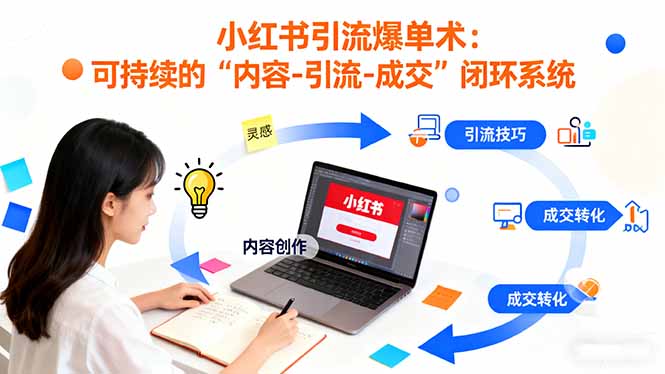 小红书引流爆单术：构建一套低成本 可持续的“内容-引流-成交”闭环系统-Ai创业网