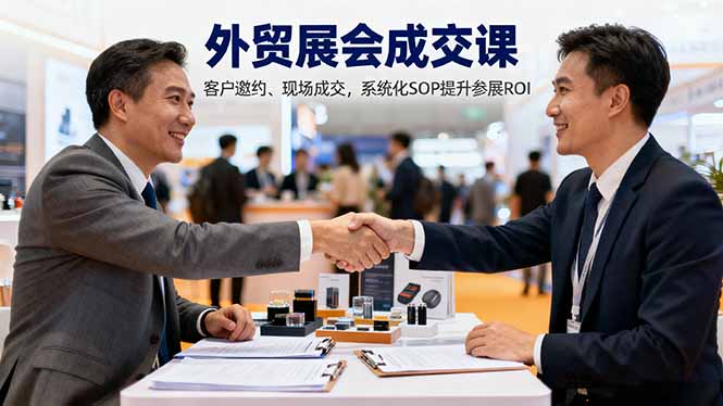 外贸展会成交课，含目标制定、客户邀约、现场成交，系统化SOP提升参展ROI-Ai创业网