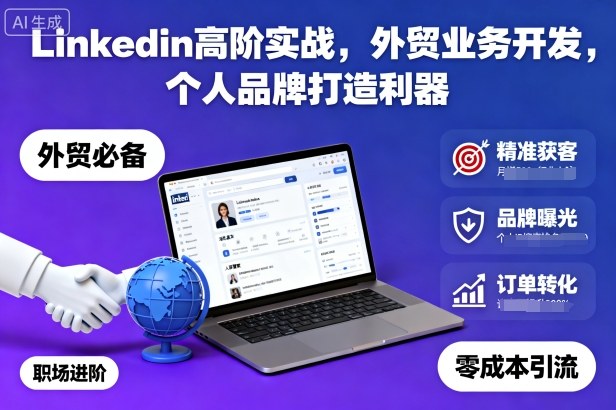 Linkedin高阶实战，外贸业务开发，个人品牌打造利器-Ai创业网