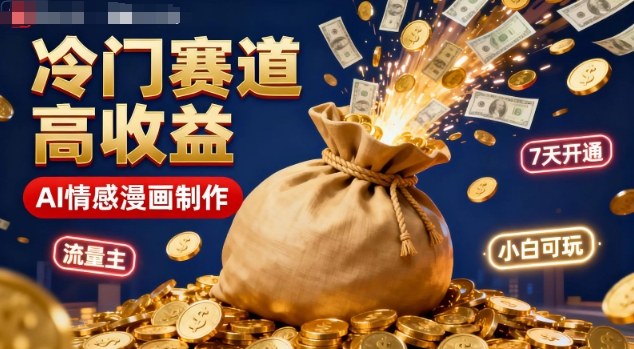 公众号冷门赛道，用AI做情感漫画，7天开通流量主，操作简单，小白可玩-Ai创业网