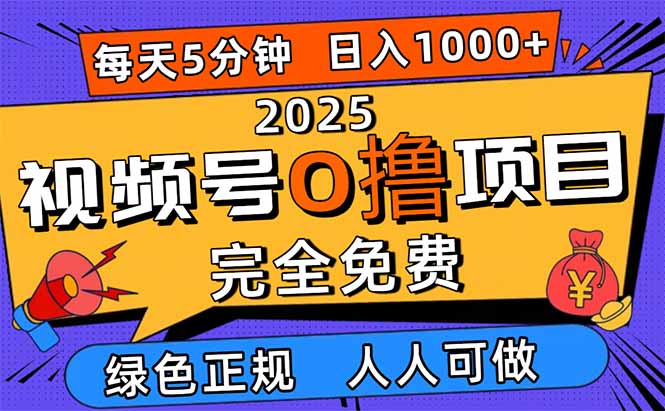 2025视频号0撸项目，5分钟一个号，日入1000+，人人可做-Ai创业网