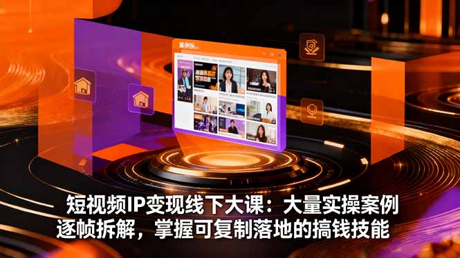 短视频IP变现线下大课：大量实操案例逐帧拆解，掌握可复制落地的搞钱技能-Ai创业网