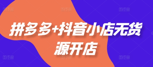 拼多多+抖音小店无货源开店，包括：选品、运营、基础、付费推广、爆款案例等(更新25年10月)-Ai创业网