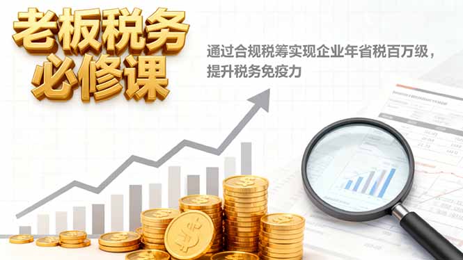 老板税务必修课，通过合规税筹实现企业年省税百万级，提升税务免疫力-Ai创业网