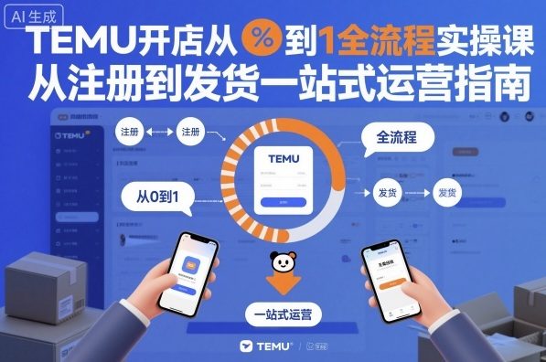 TEMU开店从0到1全流程实操课，从注册到发货一站式运营指南-Ai创业网
