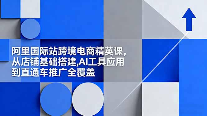 阿里国际站跨境电商精英课，从店铺基础搭建,AI工具应用到直通车推广全覆盖-Ai创业网