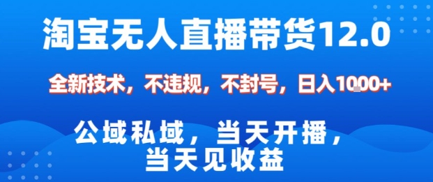 淘宝无人直播12.0，公域私域技术，不封号，不违规布局双十一流量风口，日入1k(独家技术)【揭秘】-Ai创业网