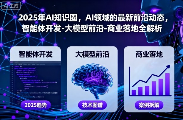 2025年AI知识圈，AI领域的最新前沿动态，智能体开发-大模型前沿-商业落地全解析(更新)-Ai创业网