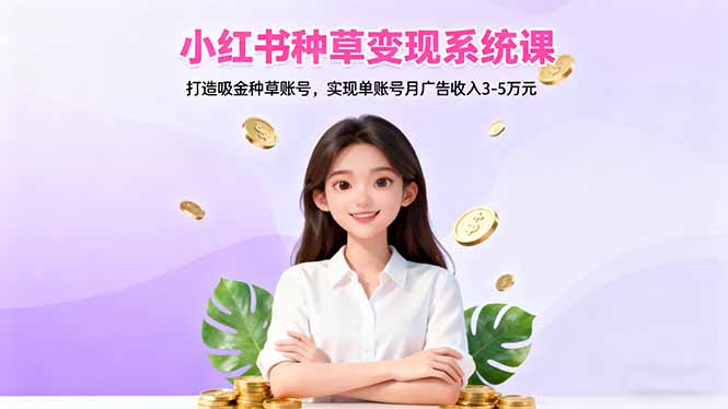小红书种草变现系统课：打造吸金种草账号，实现单账号月广告收入3-5万元-Ai创业网
