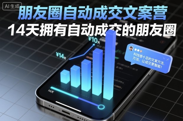 朋友圈自动成交文案营，14天拥有自动成交的朋友圈-Ai创业网