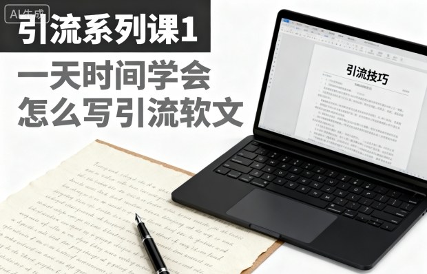 引流系列课1，一天时间学会怎么写引流软文-Ai创业网