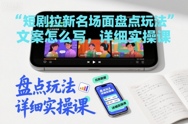 短剧拉新名场面盘点玩法文案怎么写，详细实操课-Ai创业网
