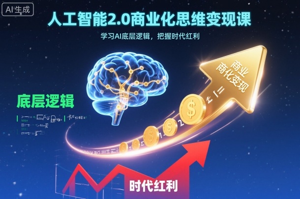 人工智能2.0商业化思维变现课，学习AI底层逻辑，把握时代红利-Ai创业网