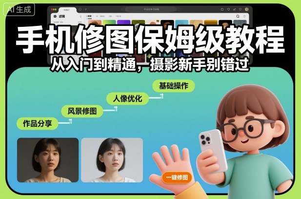 手机修图保姆级教程，从入门到精通，摄影新手别错过-Ai创业网