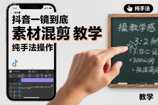 抖音一镜到底素材混剪教学，纯手法操作-Ai创业网