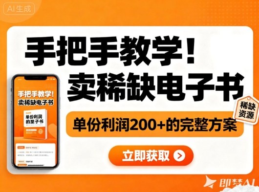 手把手教学！在小红书卖稀缺电子书，单份利润2张+的完整方案-Ai创业网