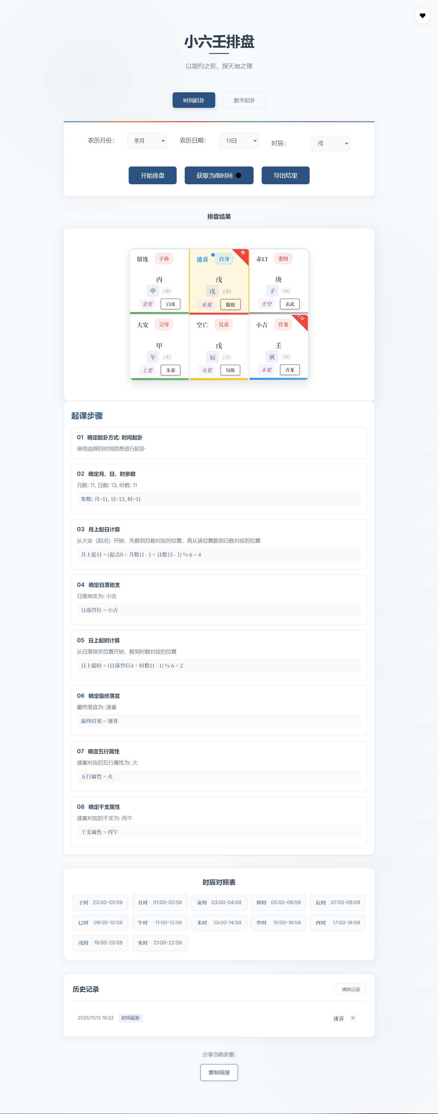 小六壬排盘工具源码 自适应双端-Ai创业网