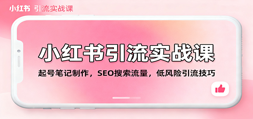 小红书引流实战课：起号笔记制作，SEO搜索流量，低风险引流技巧-Ai创业网