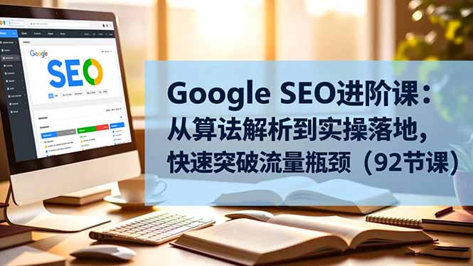 Google SEO进阶课：从算法解析到实操落地，快速突破流量瓶颈(92节课-Ai创业网