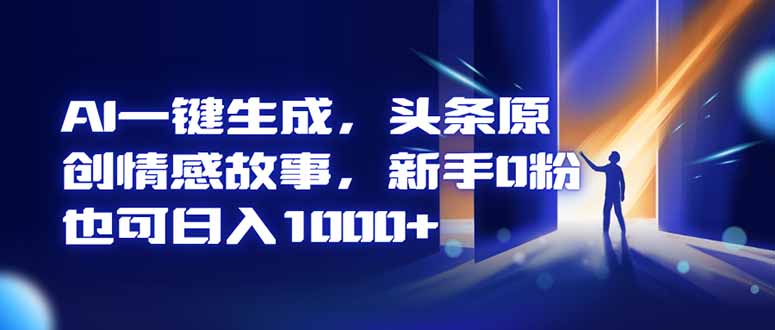 AI一键生成，头条原创情感故事，新手0粉也可日入1000+-Ai创业网