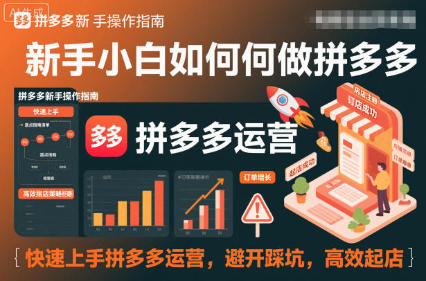 新手小白如何做拼多多，快速上手拼多多运营，避开踩坑，高效起店-Ai创业网