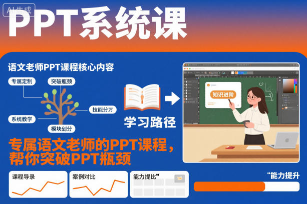 PPT系统课，专属语文老师的PPT课程，帮你突破PPT瓶颈-Ai创业网