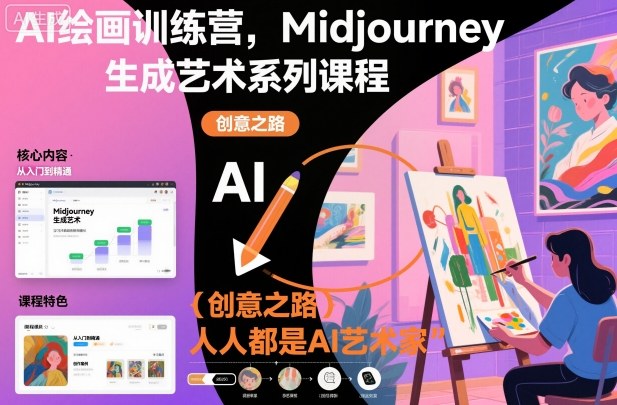 AI绘画训练营，Midjourney生成艺术系列课程，人人都是AI艺术家-Ai创业网
