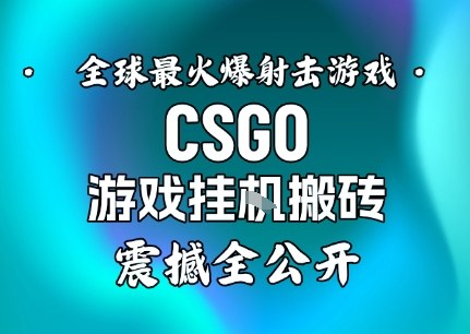 【年底大揭秘】基于全球最火爆的射击CSGO游戏挂G搬砖，日入5张+，震撼公开-Ai创业网
