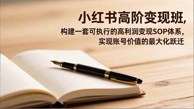 小红书高阶变现班，构建一套可执行的高利润变现SOP体系，实现账号价值的最大化跃迁-Ai创业网