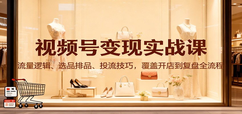 视频号变现实战课：流量逻辑、选品排品、投流技巧，覆盖开店到复盘全流程-Ai创业网