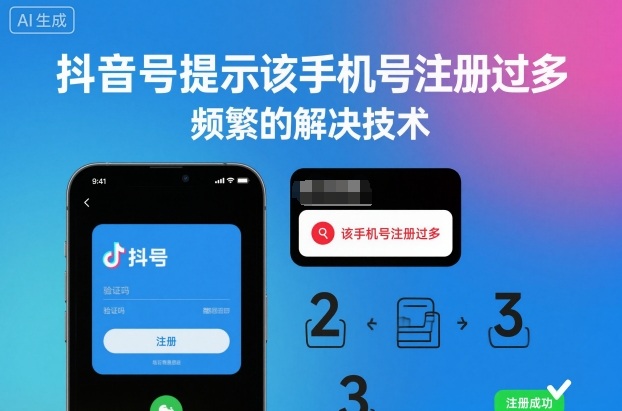 抖音号提示该手机号注册过多，频繁的解决技术-Ai创业网