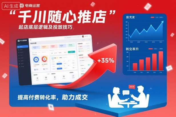 千川随心推起店底层逻辑及投放技巧，提高付费转化率，助力成交-Ai创业网
