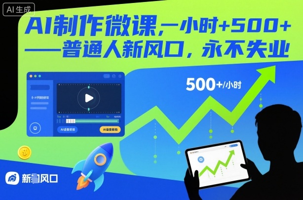 AI制作微课，一小时5张+，普通人新风口，永不失业-Ai创业网