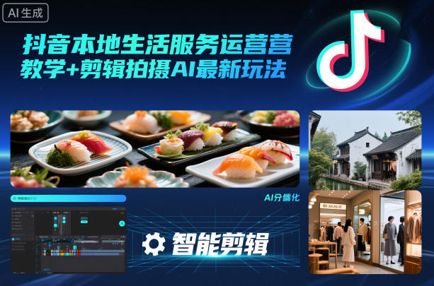 抖音本地生活服务运营教学+剪辑拍摄AI最新玩法-Ai创业网
