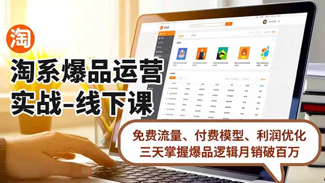 淘系爆品运营实战-线下课，免费流量、付费模型、利润优化，三天掌握爆品逻辑月销破百万-Ai创业网