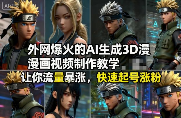 外网爆火的AI生成3D漫画视频制作教学，让你流量暴涨，快速起号涨粉！-Ai创业网
