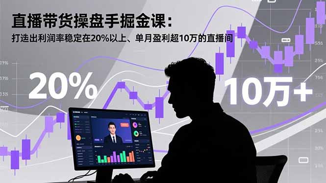 直播带货操盘手掘金课：打造出利润率稳定在20%以上、单月盈利超10万的直播间-Ai创业网