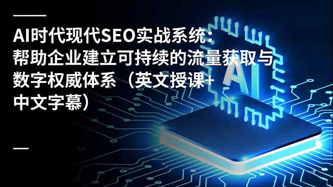 AI时代现代SEO实战系统：帮助企业建立可持续的流量获取与数字权威体系(英文授课+中文字幕-Ai创业网